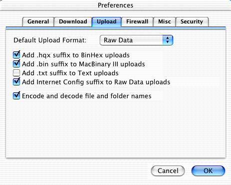 Preferences dialog as explained above